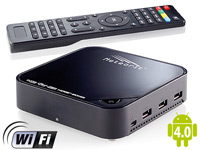 Meteorit Android-Internet-TV-Box mit HD-SAT-Receiver "MMB-525.SAT"; ANdroid, SAT-Receiver ANdroid, SAT-Receiver ANdroid, SAT-Receiver